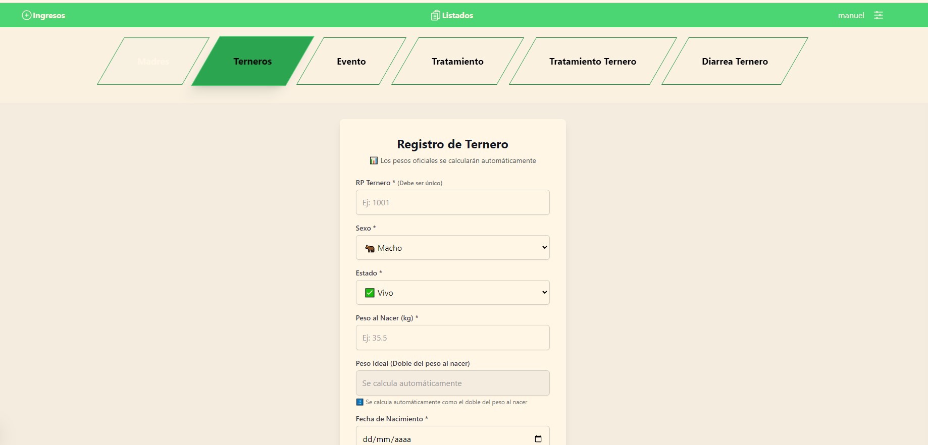 Listado Terneros
